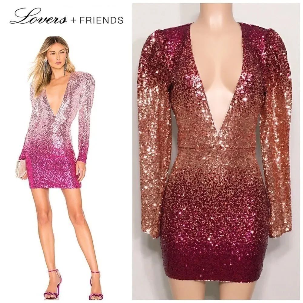 New. Lovers & Friends York sequined dress. Retails &395 Small